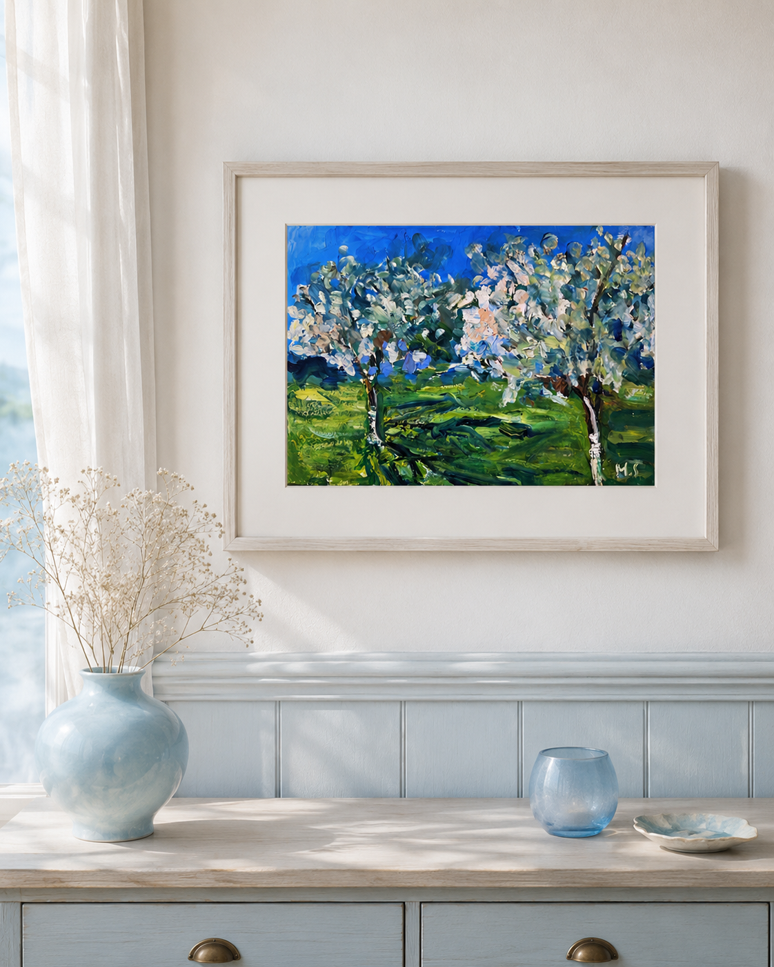 Spring Ukrainian Orchard displayed in a contemporary interior